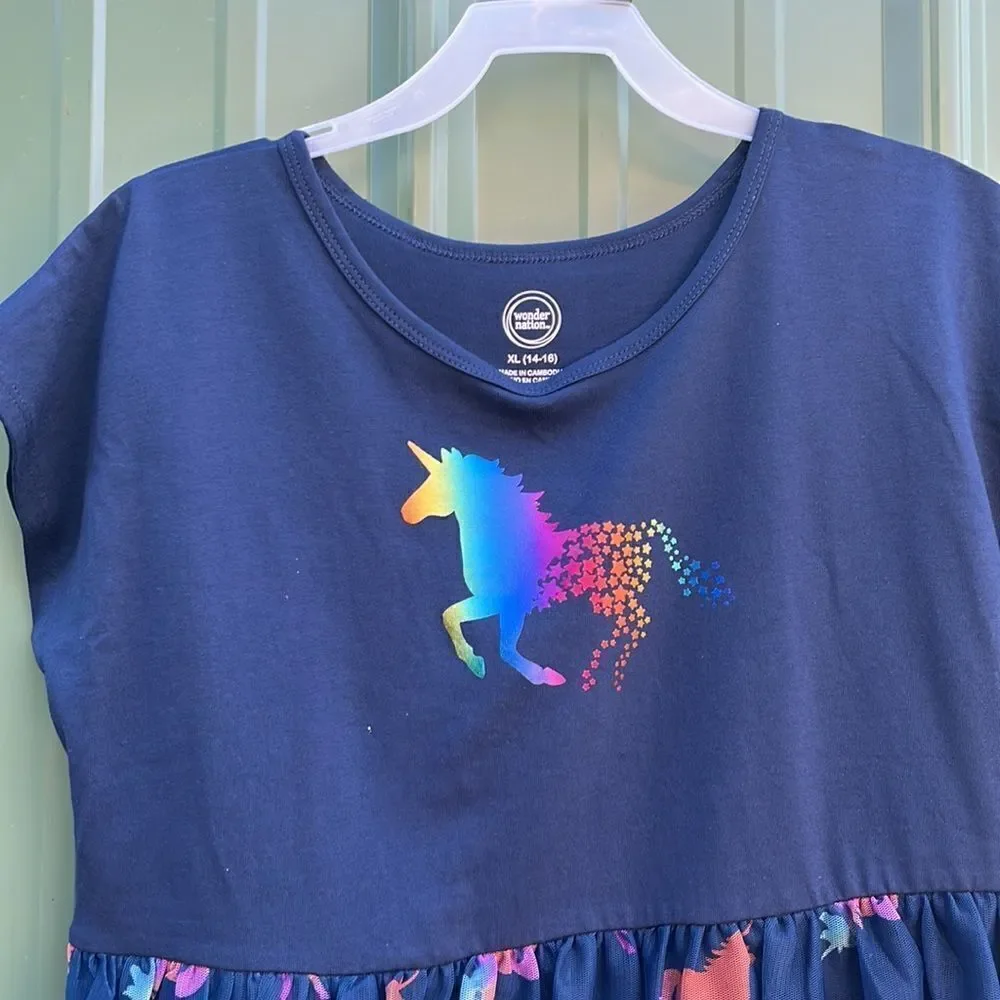 Girls Colorful Unicorn TuTu Dresses 2-Pack Size XL